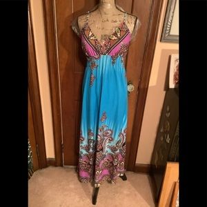 She’s Cool, Blue & Violet Print Sun Dress